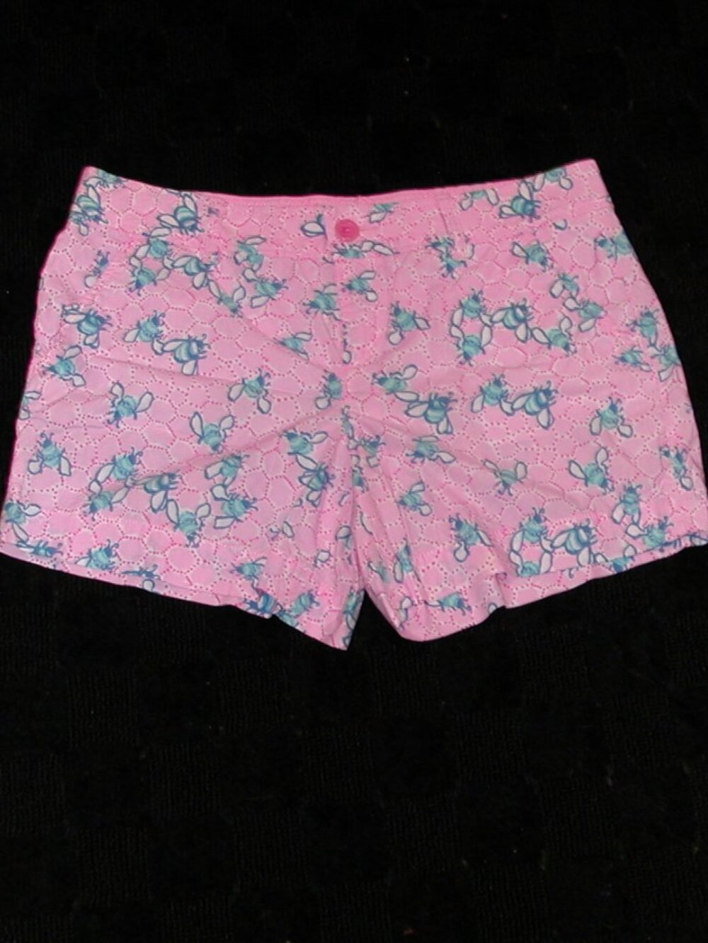 Lilly Pulitzer Callahan Pink & Blue Honeycomb Bee Print Shorts Women's Size 10